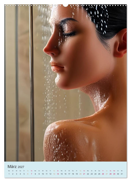 Sinnliche Dusche - Computerträume aus der KI (CALVENDO Premium Wandkalender 2027)