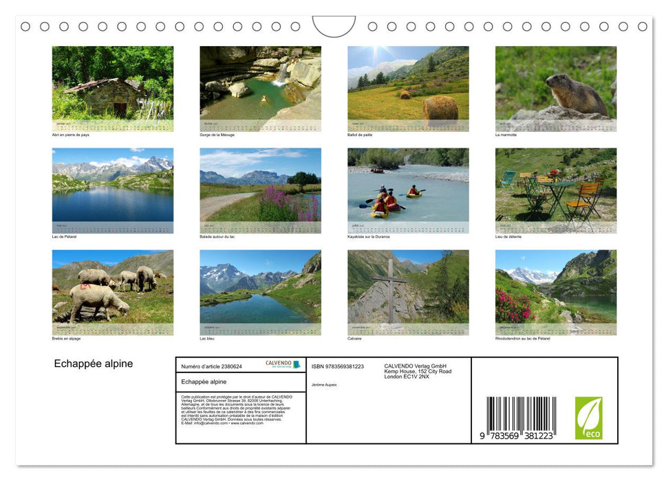 Echappée alpine (CALVENDO Calendrier mensuel 2027)