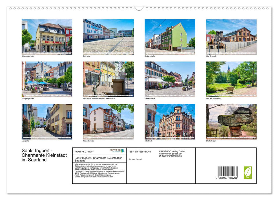 Sankt Ingbert - Charmante Kleinstadt im Saarland (CALVENDO Premium Wandkalender 2027)