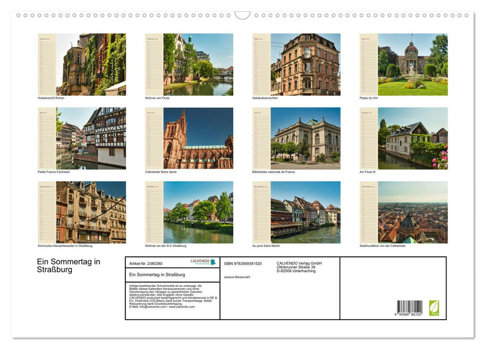 Ein Sommertag in Straßburg (CALVENDO Wandkalender 2027)