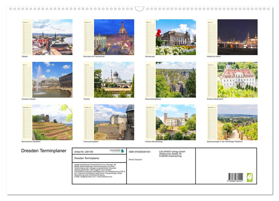 Dresden Terminplaner (CALVENDO Wandkalender 2027)