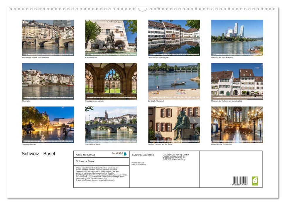 Schweiz - Basel (CALVENDO Wandkalender 2027)