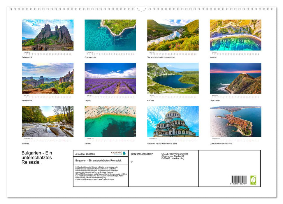 Bulgarien - Ein unterschätztes Reiseziel. (CALVENDO Wandkalender 2027)