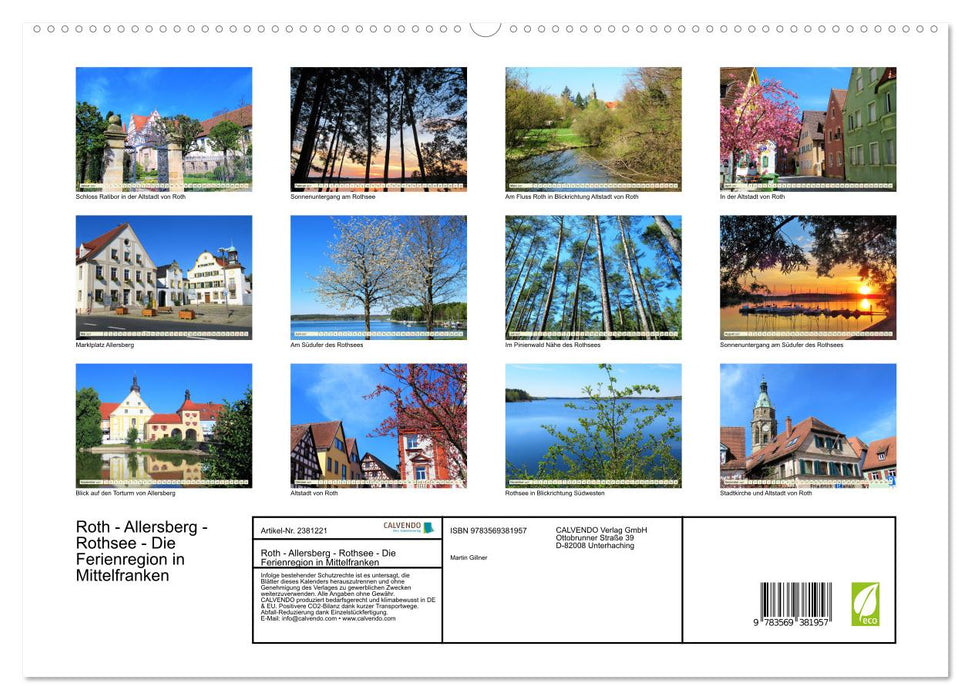Roth - Allersberg - Rothsee - Die Ferienregion in Mittelfranken (CALVENDO Premium Wandkalender 2027)