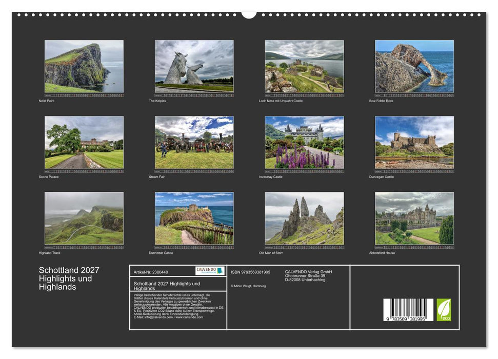 Schottland 2027 Highlights und Highlands (CALVENDO Premium Wandkalender 2027)
