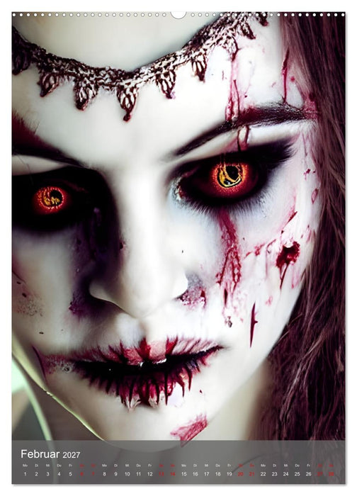 Zombie-Frauen - Blutige und faulende Horrorschönheiten (CALVENDO Wandkalender 2027)