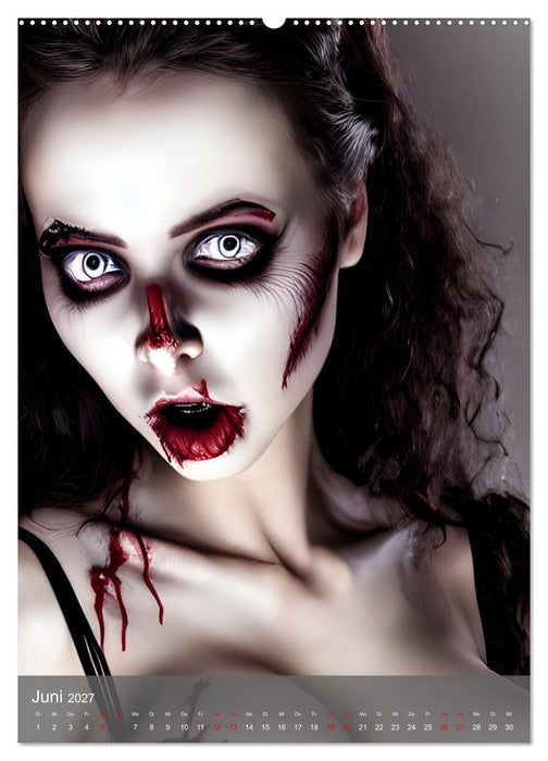 Zombie-Frauen - Blutige und faulende Horrorschönheiten (CALVENDO Wandkalender 2027)