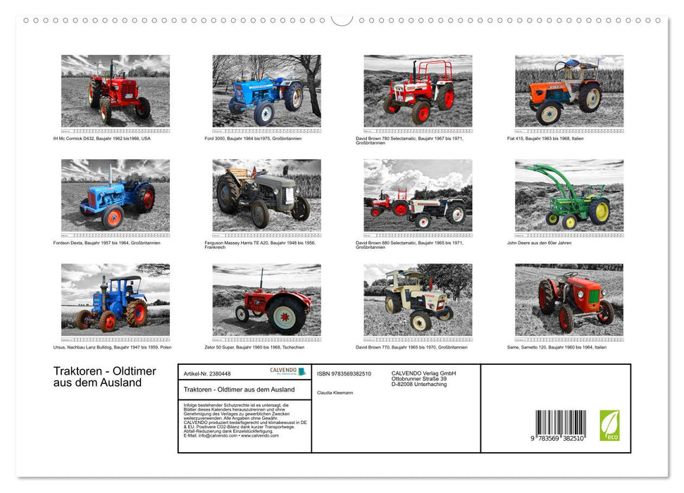 Traktoren - Oldtimer aus dem Ausland (CALVENDO Premium Wandkalender 2027)