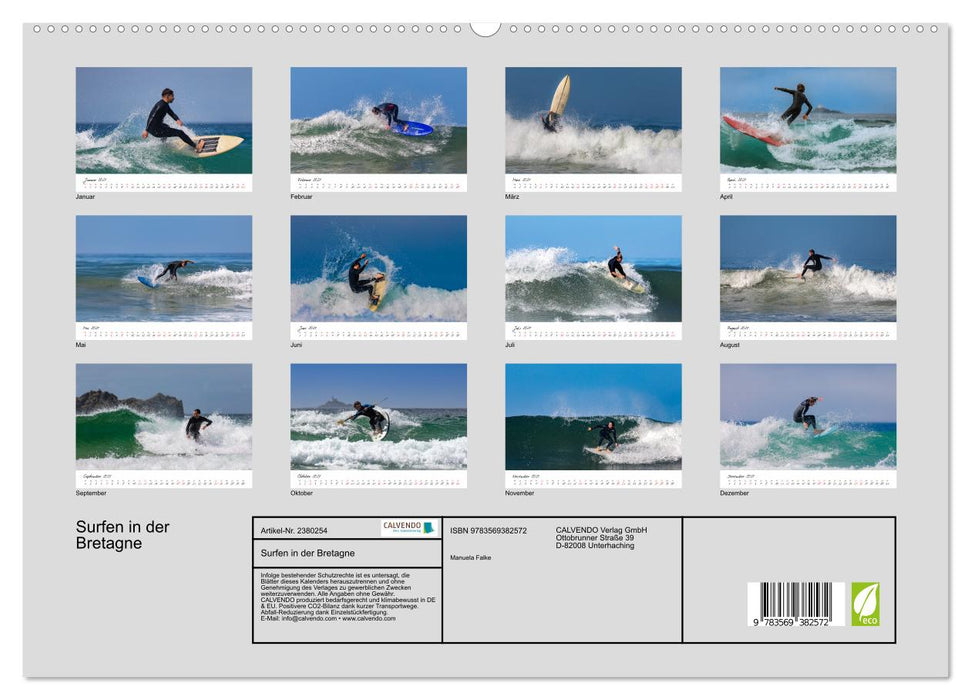 Surfen in der Bretagne (CALVENDO Premium Wandkalender 2027)