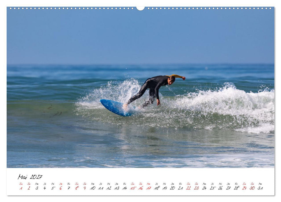Surfen in der Bretagne (CALVENDO Premium Wandkalender 2027)