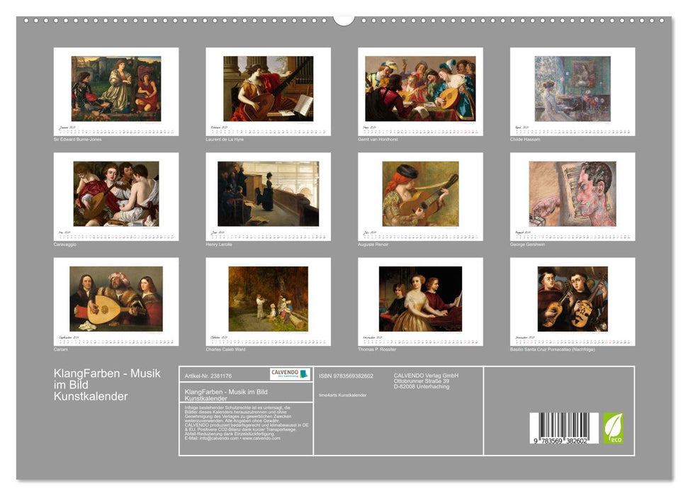 KlangFarben - Musik im Bild Kunstkalender (CALVENDO Premium Wandkalender 2027)