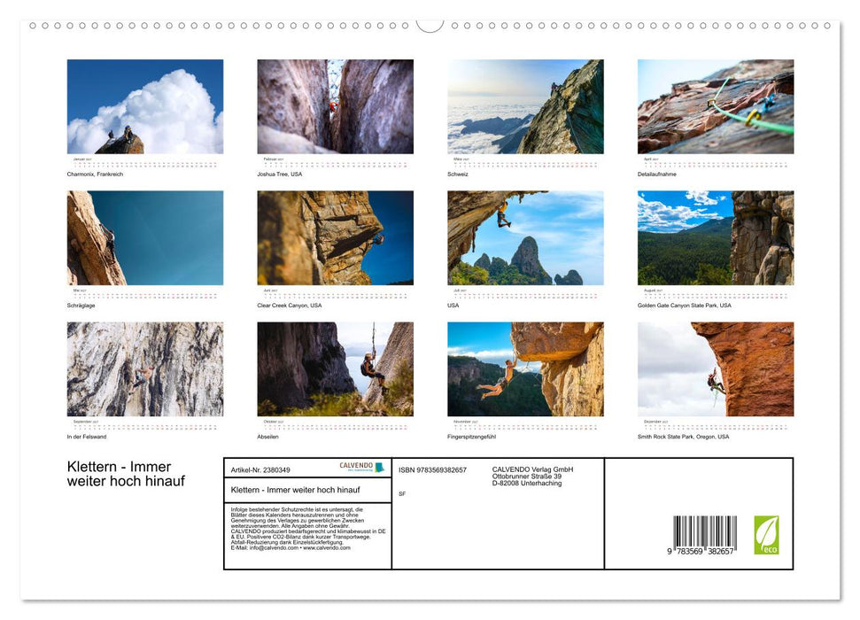 Klettern - Immer weiter hoch hinauf (CALVENDO Premium Wandkalender 2027)