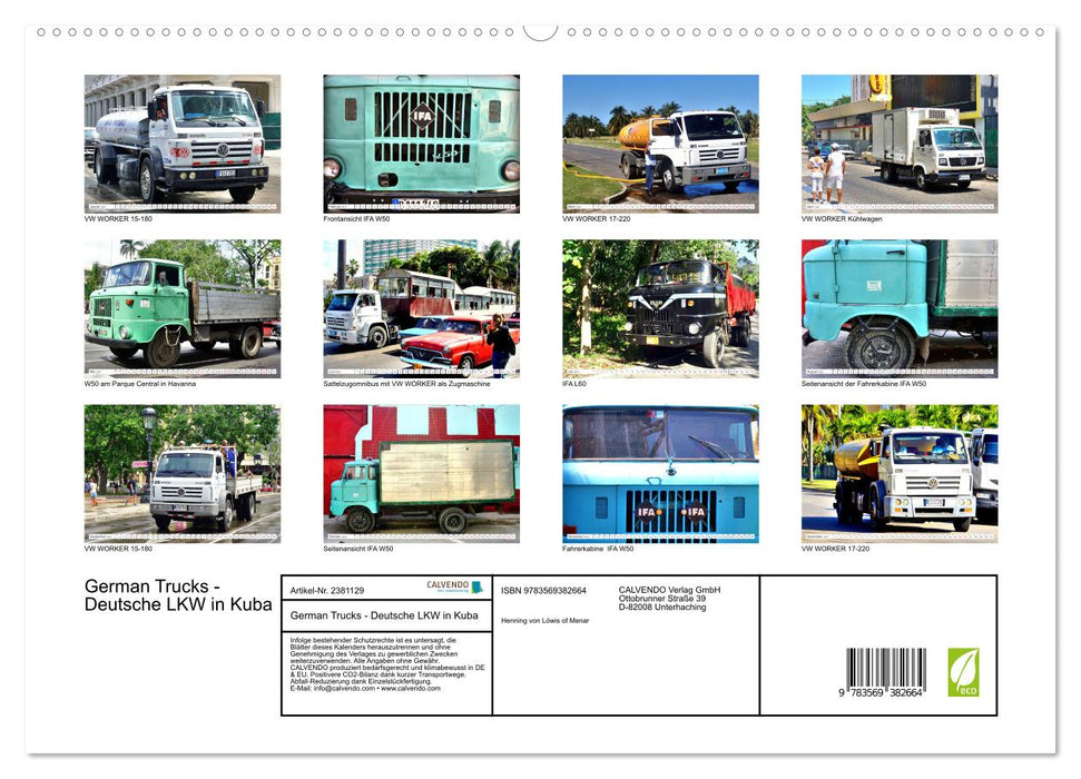 German Trucks - Deutsche LKW in Kuba (CALVENDO Premium Wandkalender 2027)