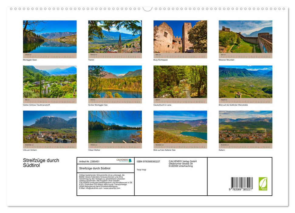 Streifzüge durch Südtirol (CALVENDO Premium Wandkalender 2027)