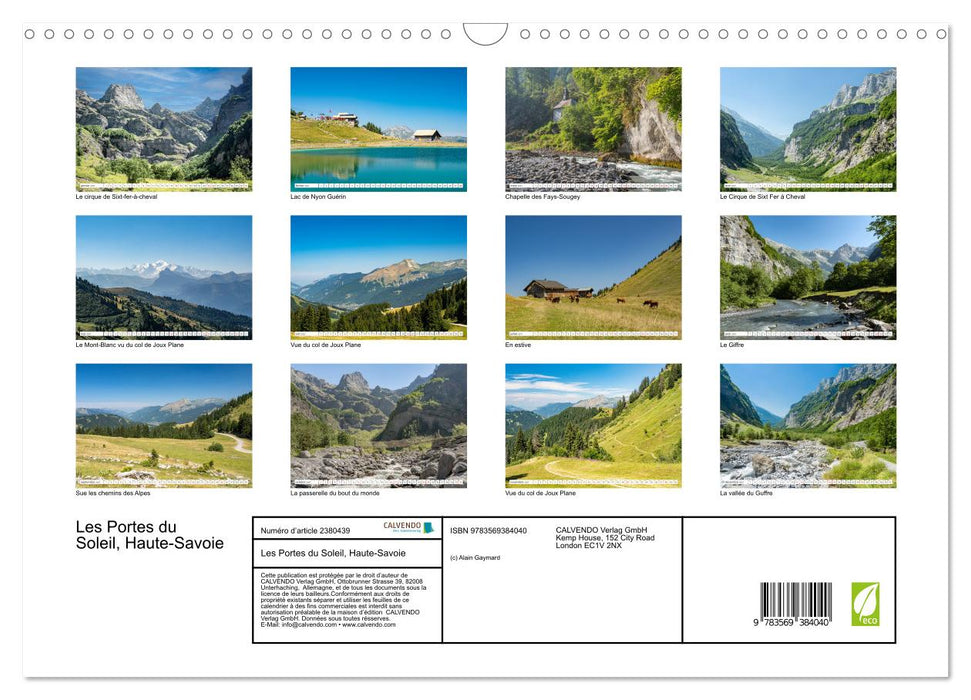 Les Portes du Soleil, Haute-Savoie (CALVENDO Calendrier mensuel 2027)
