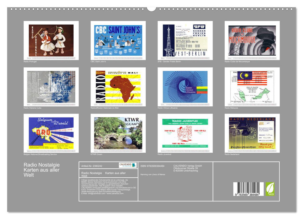 Radio Nostalgie Karten aus aller Welt (CALVENDO Premium Wandkalender 2027)