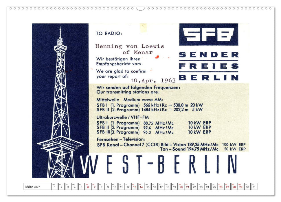 Radio Nostalgie Karten aus aller Welt (CALVENDO Premium Wandkalender 2027)