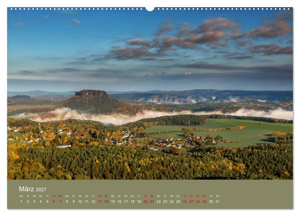 Auf den Bergen der Sächsischen Schweiz (CALVENDO Wandkalender 2027)