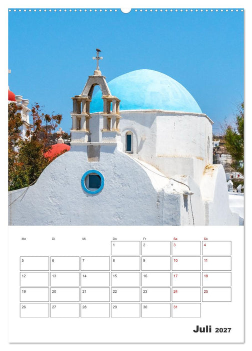 Stadt Mykonos - Reiseplaner (CALVENDO Premium Wandkalender 2027)