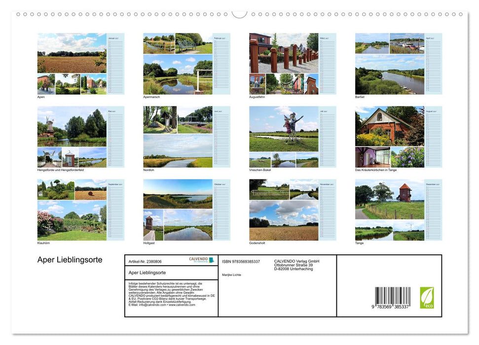 Aper Lieblingsorte (CALVENDO Premium Wandkalender 2027)