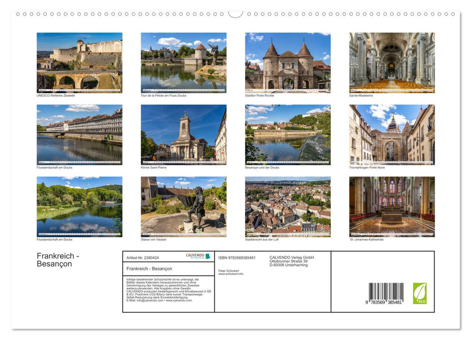 Frankreich - Besançon (CALVENDO Premium Wandkalender 2027)