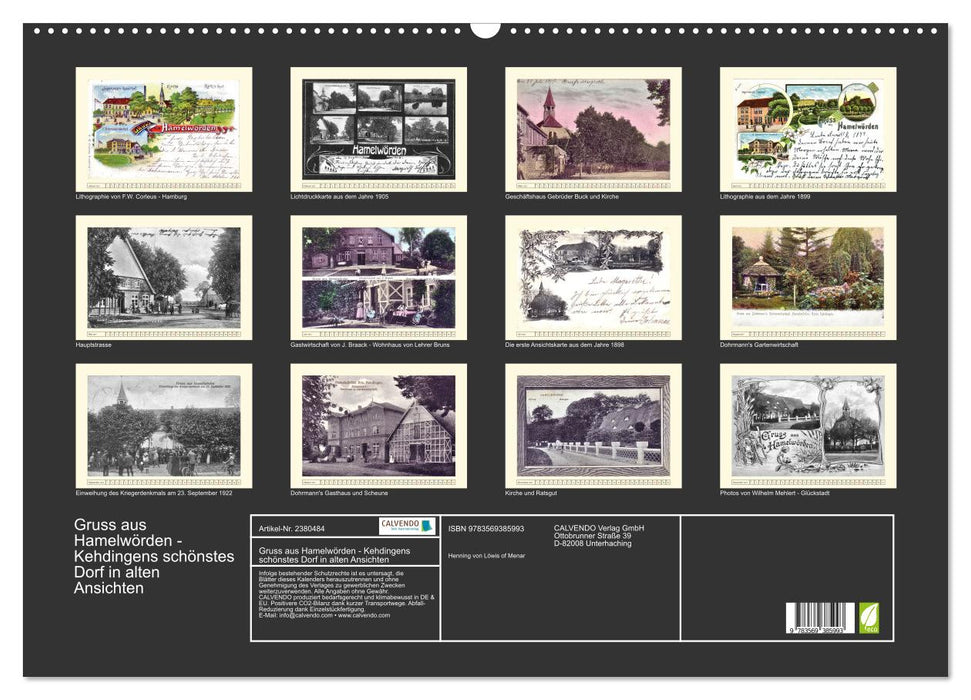 Gruss aus Hamelwörden - Kehdingens schönstes Dorf in alten Ansichten (CALVENDO Wandkalender 2027)