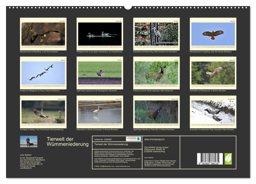 Tierwelt der Wümmeniederung (CALVENDO Premium Wandkalender 2027)