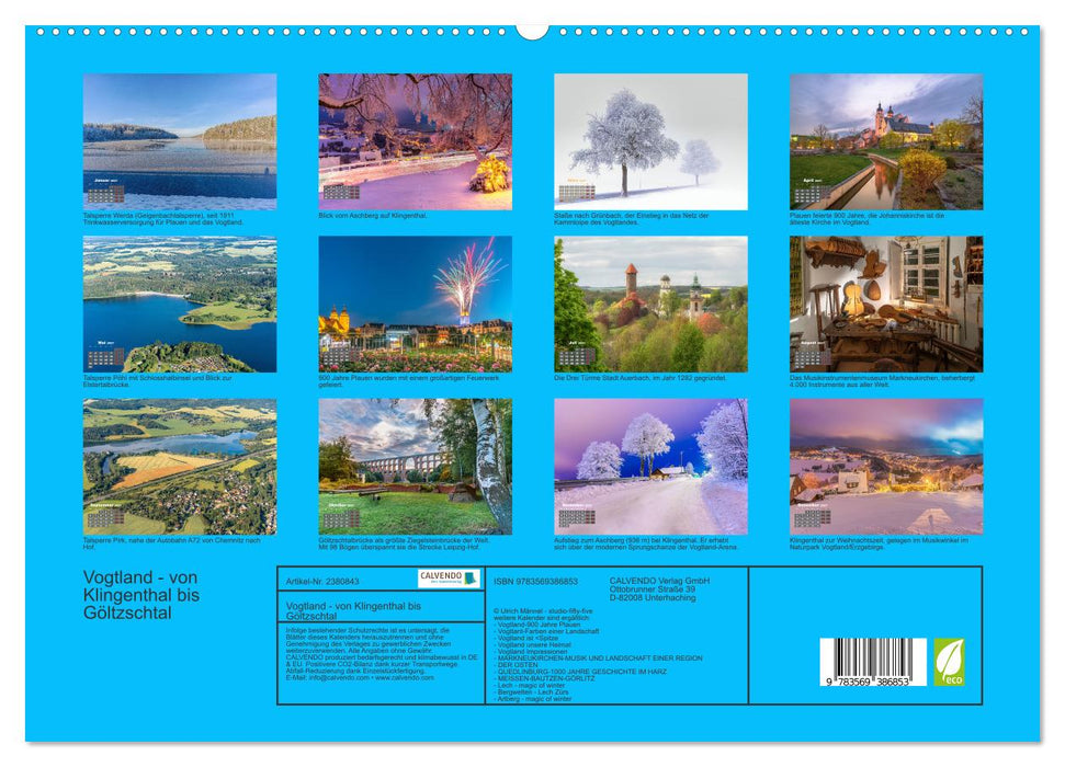Vogtland - von Klingenthal bis Göltzschtal (CALVENDO Premium Wandkalender 2027)