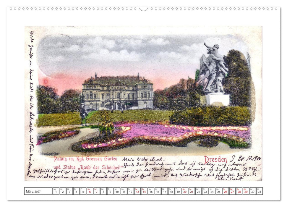 Gruss aus Dresden - Historische Stadtansichten (CALVENDO Wandkalender 2027)
