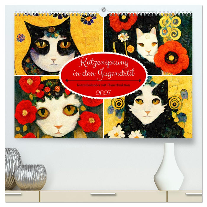 Katzensprung in den Jugendstil (CALVENDO Premium Wandkalender 2027)