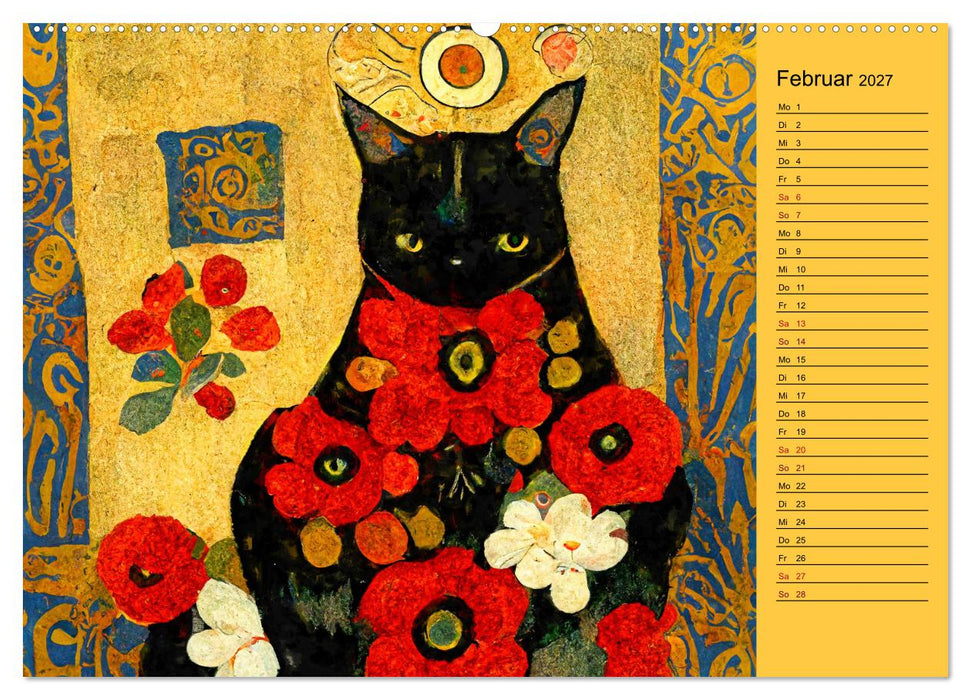Katzensprung in den Jugendstil (CALVENDO Premium Wandkalender 2027)