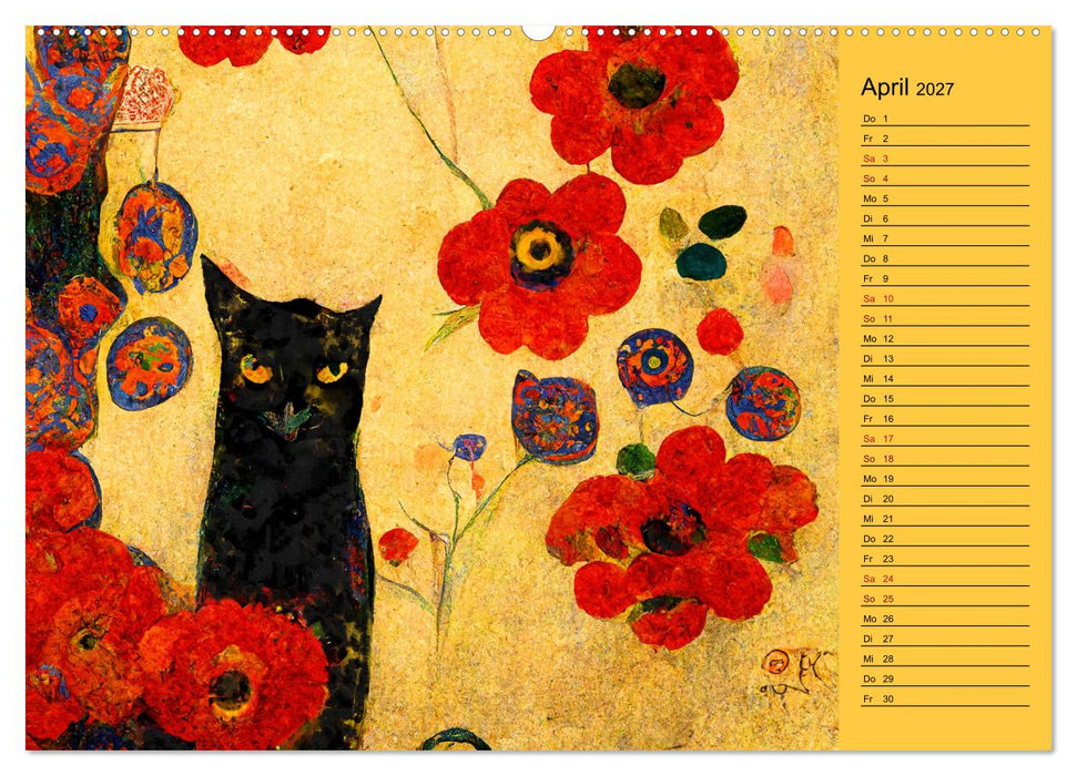 Katzensprung in den Jugendstil (CALVENDO Premium Wandkalender 2027)
