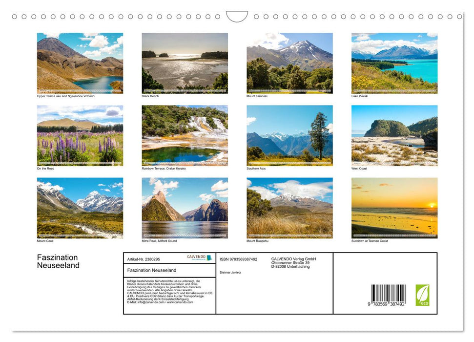 Faszination Neuseeland (CALVENDO Wandkalender 2027)