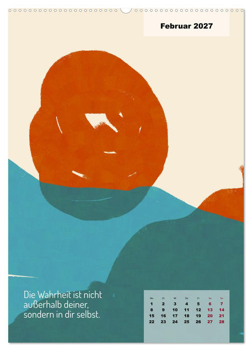 Seelenwünsche - Kunstkalender mit Texten zum Innehalten (CALVENDO Wandkalender 2027)