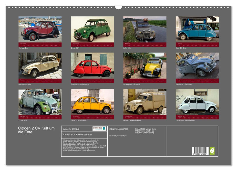 Citroen 2 CV Kult um die Ente (CALVENDO Wandkalender 2027)