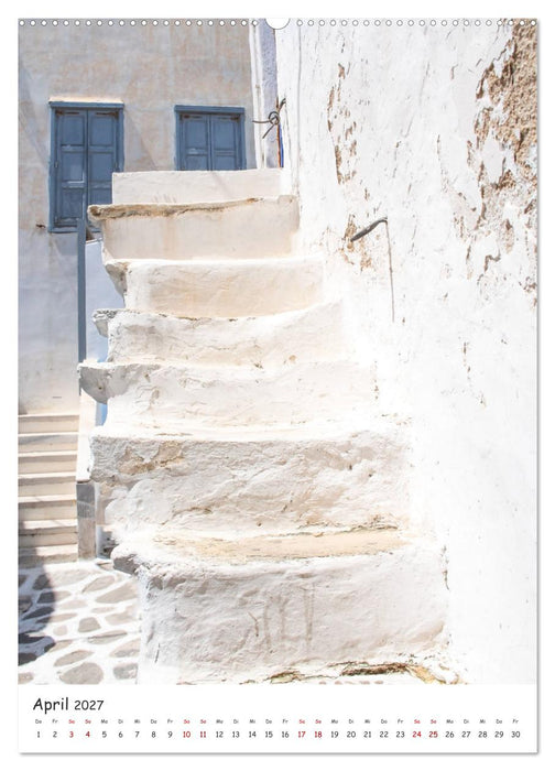 Treppauf, treppab in den Altstadtgassen von Mykonos (CALVENDO Premium Wandkalender 2027)
