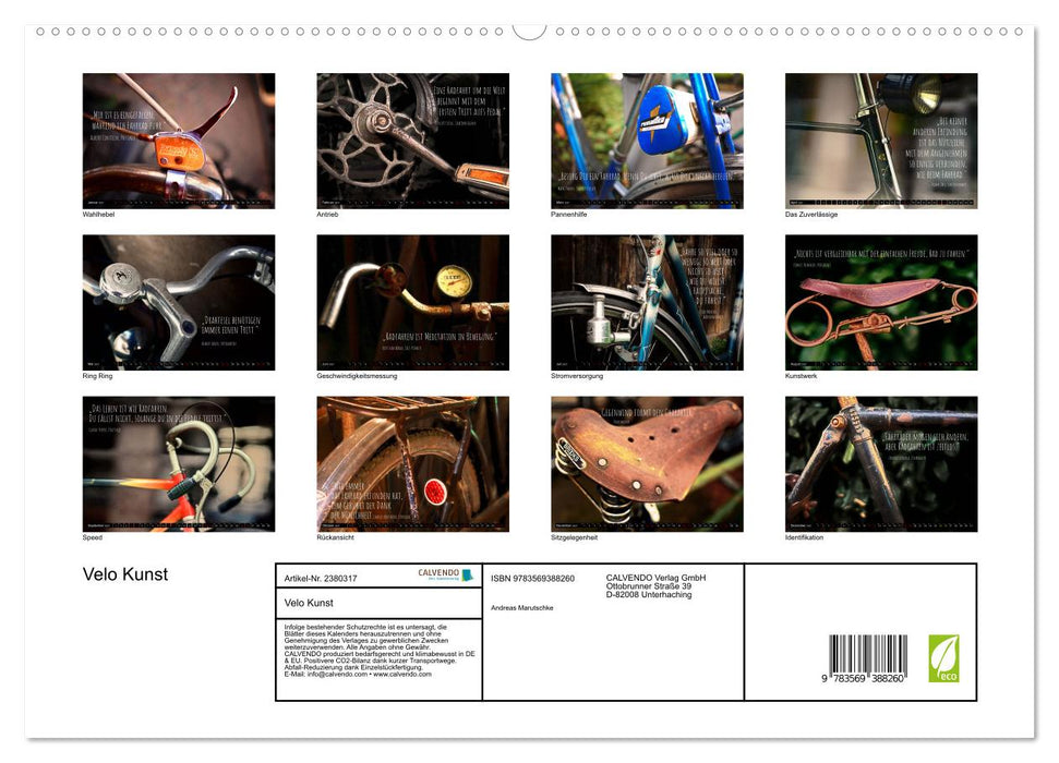 Velo Kunst (CALVENDO Premium Wandkalender 2027)
