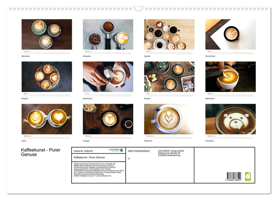 Kaffeekunst - Purer Genuss (CALVENDO Wandkalender 2027)