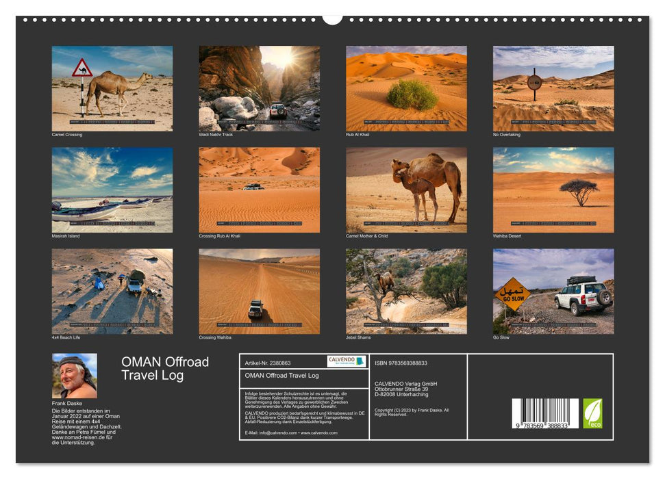 OMAN Offroad Travel Log (CALVENDO Premium Wandkalender 2027)