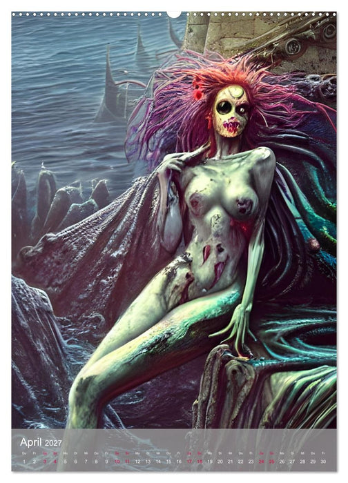 Zombie-Meerjungfrauen - Computerträume aus der KI (CALVENDO Wandkalender 2027)