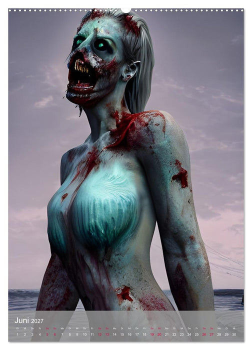 Zombie-Meerjungfrauen - Computerträume aus der KI (CALVENDO Wandkalender 2027)
