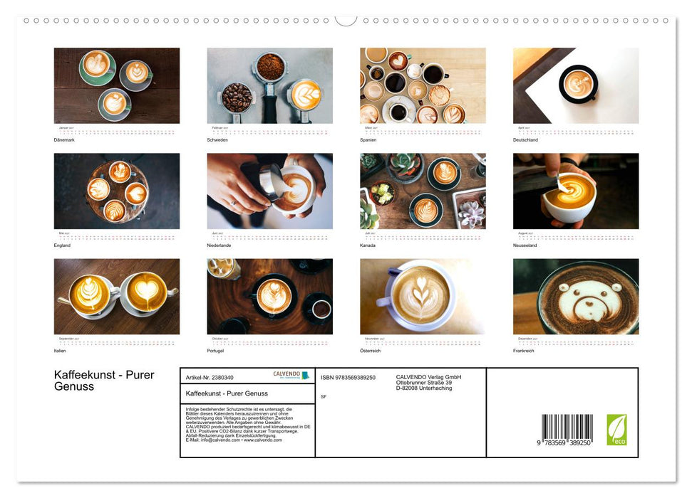 Kaffeekunst - Purer Genuss (CALVENDO Premium Wandkalender 2027)
