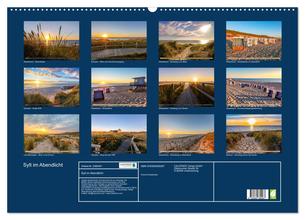 Sylt im Abendlicht (CALVENDO Wandkalender 2027)