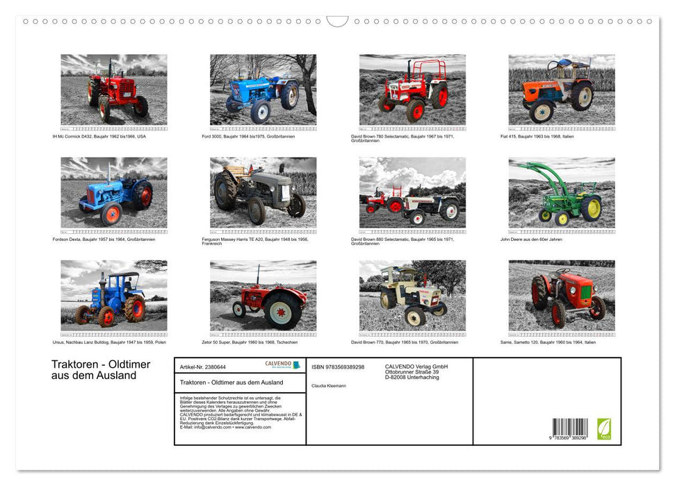 Traktoren - Oldtimer aus dem Ausland (CALVENDO Wandkalender 2027)