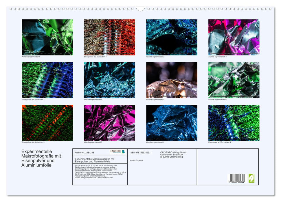 Experimentelle Makrofotografie mit Eisenpulver und Aluminiumfolie (CALVENDO Wandkalender 2027)