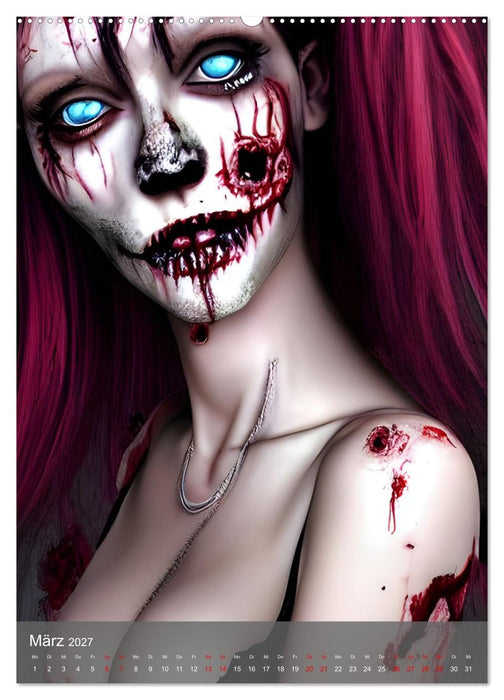 Zombie-Frauen - Blutige und faulende Horrorschönheiten (CALVENDO Premium Wandkalender 2027)