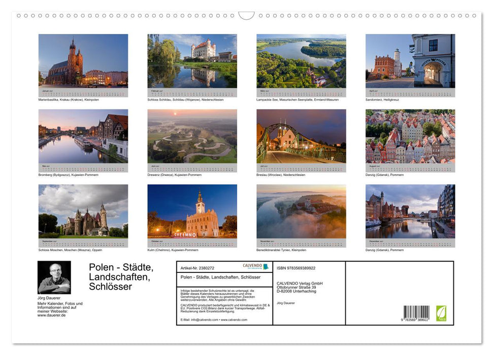 Polen - Städte, Landschaften, Schlösser (CALVENDO Wandkalender 2027)