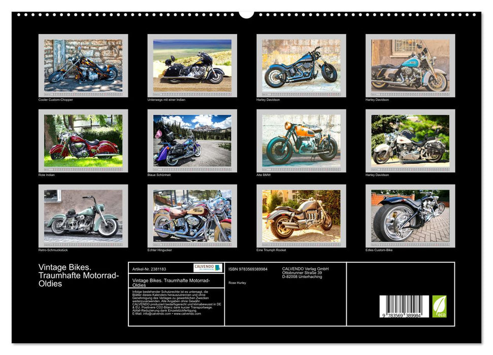 Vintage Bikes. Traumhafte Motorrad-Oldies (CALVENDO Premium Wandkalender 2027)