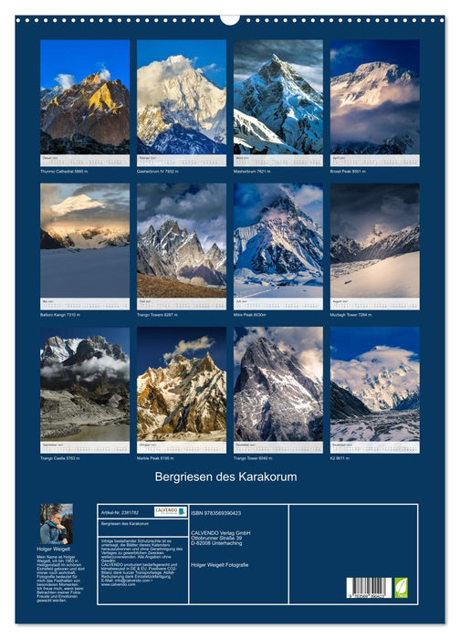 Bergriesen des Karakorum (CALVENDO Wandkalender 2027)