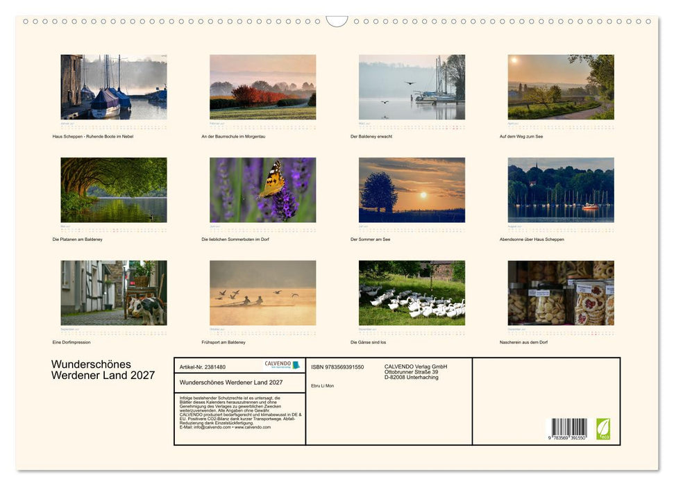 Wunderschönes Werdener Land 2027 (CALVENDO Wandkalender 2027)